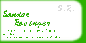 sandor rosinger business card